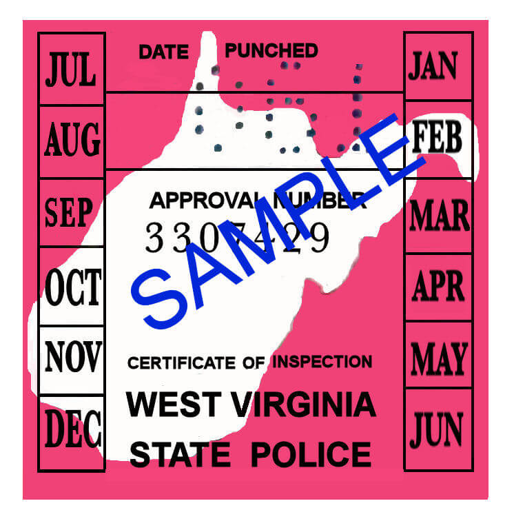 Modal Additional Images for 1974-75 West Virginia INSPECTION Sticker